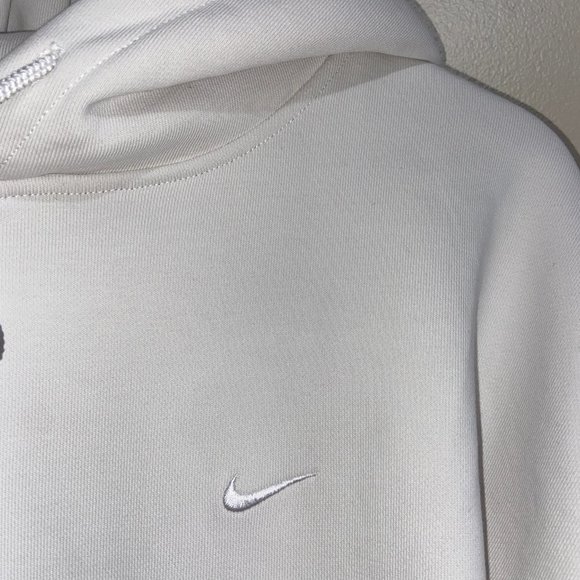 Nike NRG Solo Swoosh Fleece Hoodie Phantom White Heavyweight Men CV0552-030 - Picture 4 of 10
